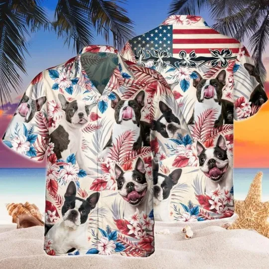 Discover Boston Terrier Aloha Hawaiian Shirts For Summer Dog Tropical Independence Day US