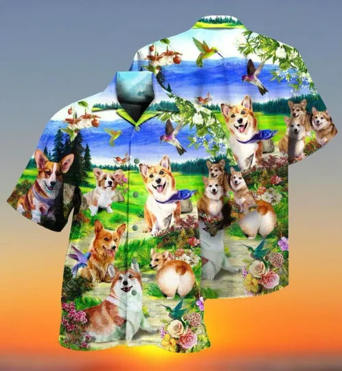 Discover Pembroke Welsh Corgi Dog Aloha Hawaiian Shirt For Summer Life Is Better With A C