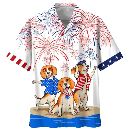 Discover Beagle Aloha Hawaiian Shirts For Summer Independence Day Happy 4th Of July Hawai