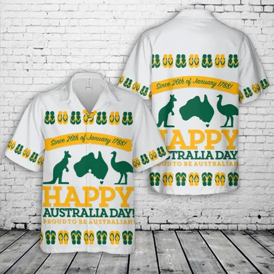 Discover Retro sash Australia Day Hawaiian Shirt