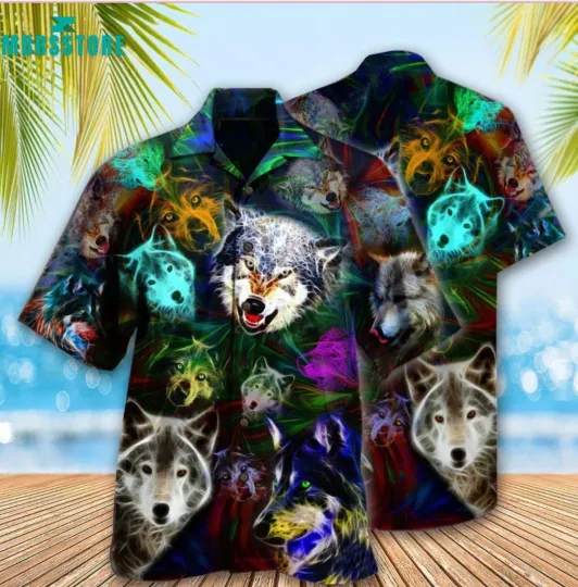 Discover Wolf Brave Wolves Edition Mother Day For Her Vintage Beach Hawaiian Shir