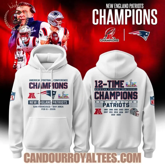 Discover 12-Time A.F.C Champions Patriots Hoodie