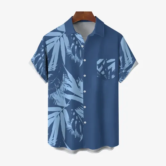 Mens Tropical Plant Vacation Oversized Short Sleeve Shirt 2410007981
