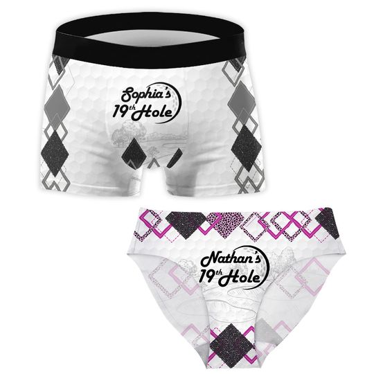 Discover 19Th Hole - Personalized Golf Women Briefs & Men Boxer Briefs