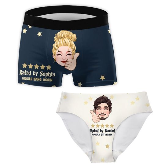 Would Bang Again - Personalized Couple Women Briefs & Men Boxer Briefs