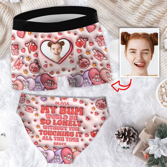 Discover Touch My Butt - Personalized Couple Women Briefs & Men Boxer Briefs