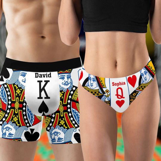 Discover King And Queen - Personalized Couple Women Briefs & Men Boxer Briefs