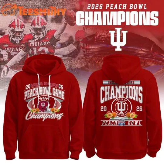 Hoosiers 2026 Peach Bowl Champions Limited Edition Red Hoodie