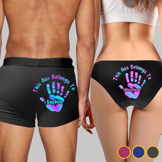 Discover This Ass Is Taken Gift For Her Or Him - Personalized Couple Women Briefs & Men Boxer Briefs