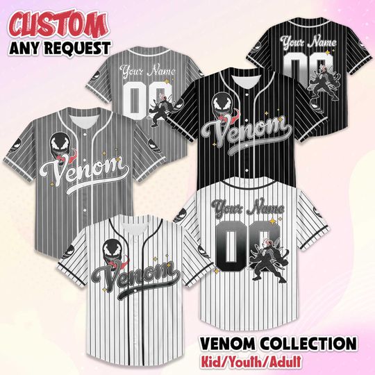 Personalized Venom Baseball Jersey, Custom Fan Gift