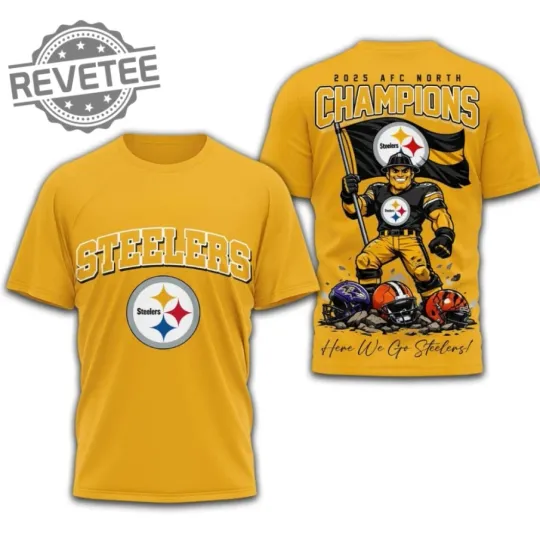 Discover Pittsburgh Steeler AFC North Division Champions 2025 3D T-Shirt