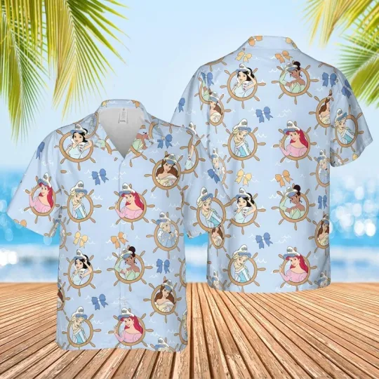 Discover Princesses Cartoon Cruise Line 2026 Summer Vacation Aloha Hawaiian Shirt