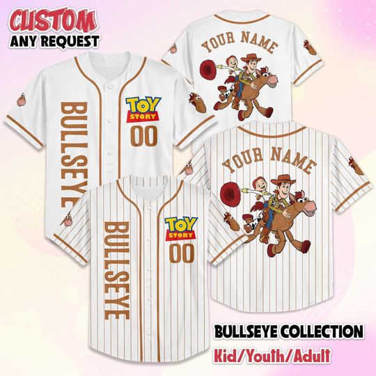 Custom Bullseye Baseball Jersey: Toy Story Personalized Family Outfit