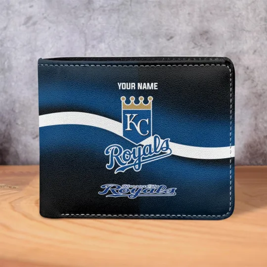 Discover Personalized Kansas City Baseball Royalss Team Men Leather Wallet Gift For Him
