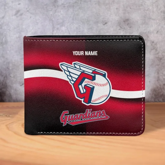 Discover Personalized Cleveland Baseball Guardianss Team Men Leather Wallet Gift For Him