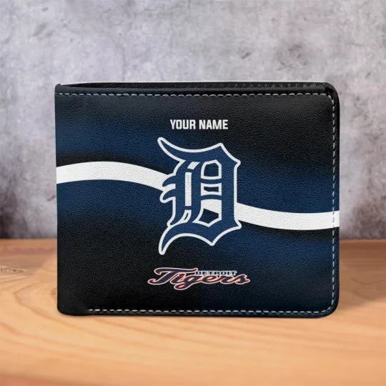 Discover Personalized Detroit Baseball Tigerss Team Men Leather Wallet Gift For Him Dad