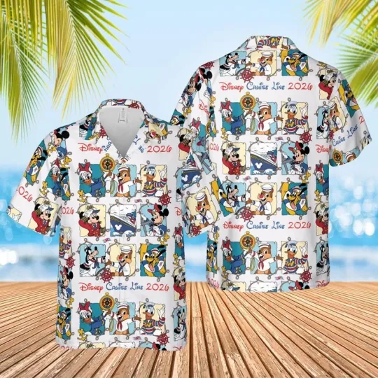 Discover Mickey And Friends Cruise Line 2026 Summer Vacation Aloha Hawaiian Shirt