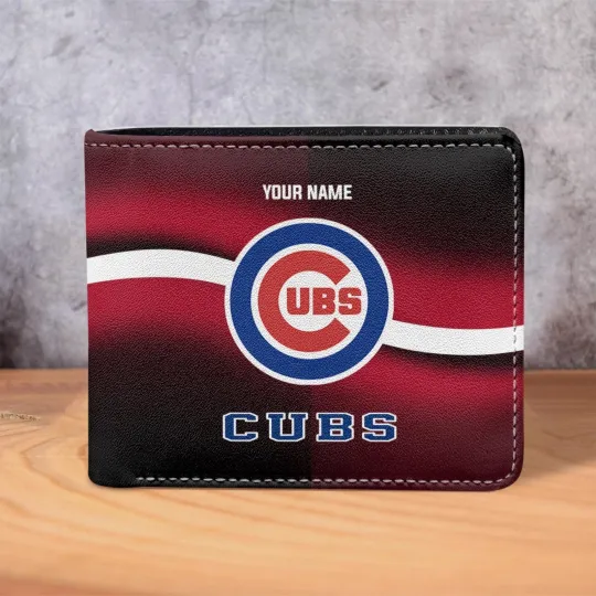 Discover Personalized Chicago Baseball Cubss Team Men Leather Wallet Gift For Him Dad