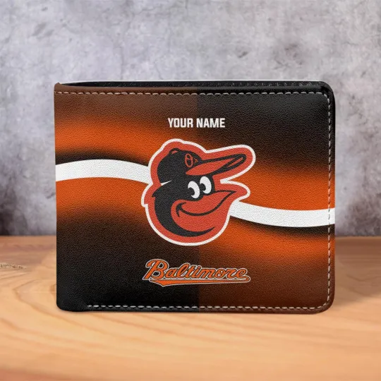 Discover Personalized Baltimore Baseball Orioless Team Men Leather Wallet Gift For Him