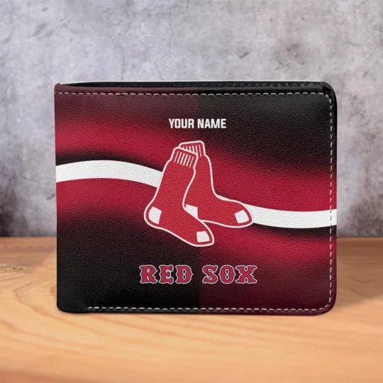 Discover Personalized Boston Baseball Red Soxx Team Men Leather Wallet Gift For Him Dad