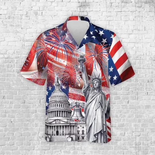 Discover America 250th Anniversary Hawaiian Shirt Patriotic Eagle 1776-2026