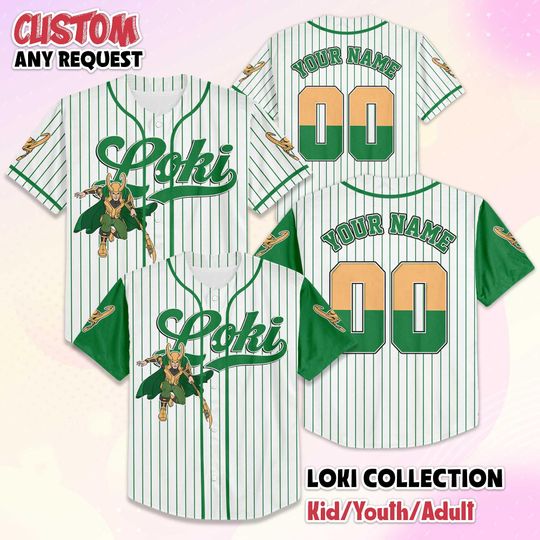 Discover Personalized Loki Baseball Jersey, Custom Disney Marvel Villain Jersey Shirt, Avengers Kids, Youth, Adult Jersey, Disney Baseball Fan Lover