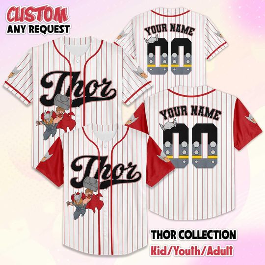 Discover Personalized Thor Baseball Jersey, Custom Superhero Outfit