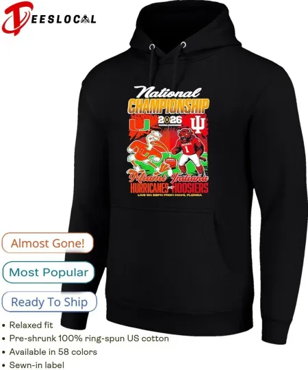Discover Hoosiers vs Hurricanes 2026 CFP National Championship Game Head to head Hoodie