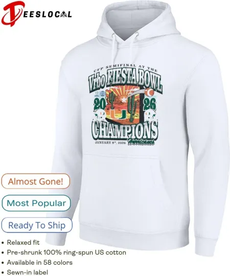 Discover Hurricanes 2026 Vrbo Fiesta Bowl Champions Desert Hoodie