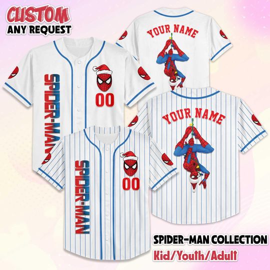 Discover Custom Spider Man Baseball Jersey, Spider-Man Movie Jersey Shirt, Personalized Spider Man Jersey, Superhero Shirt, Birthday Gifts