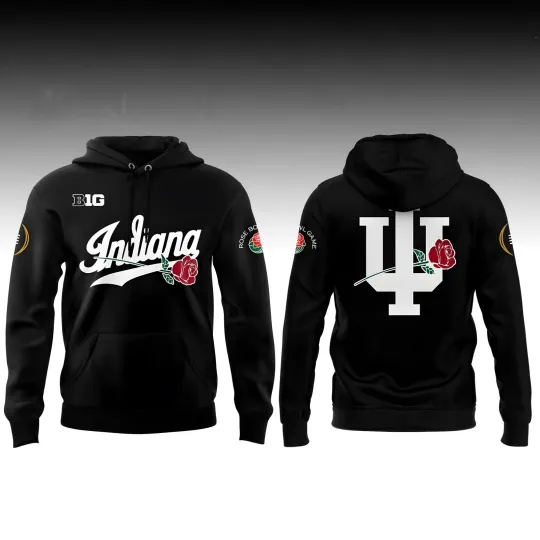 Discover Hoosierss 2025 Rose Game Hoodie - Black - IU Sweatshirt Fan Gift S-5XL