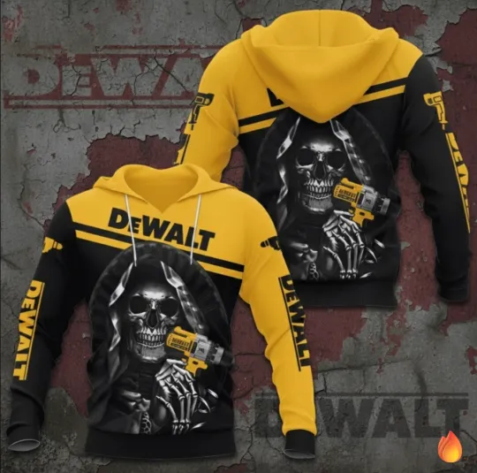 Discover Dewalt Men 3D All Over Print Hoodie Pullover Lightweight Sweatshirt