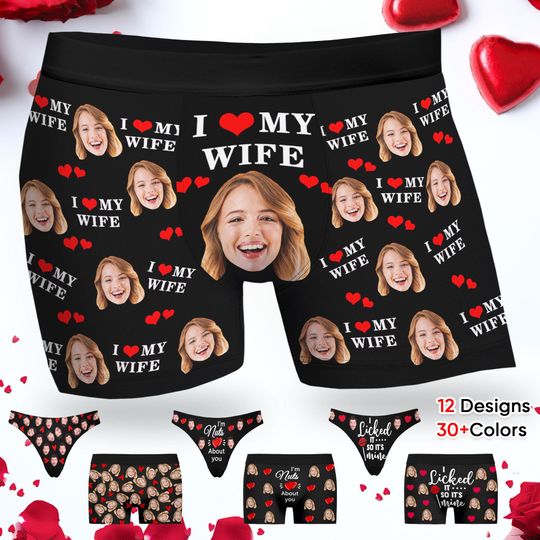 Discover Custom Men's Boxer Briefs, Personalized Women Face Thong, Customize Photo Underwear, Funny Husband Underwear