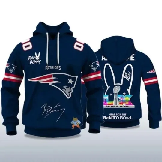 Patriotsss Bad Bunny Bowl LX 2026 Hoodie