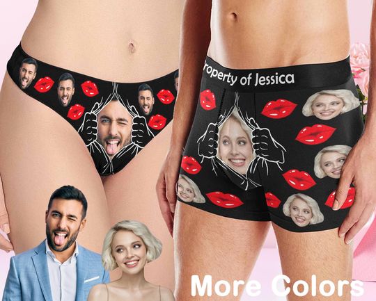 Custom Face Underwear, Personalized Thong, Boxer Briefs, Valentine's Day Gift