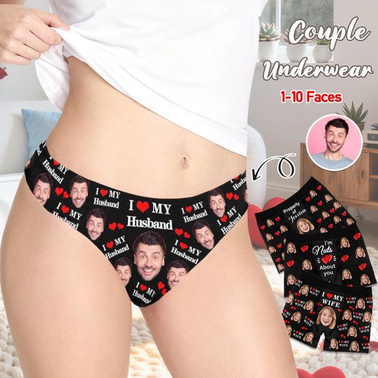 Custom Face Thong, Personalized Photo Boxer Briefs, Custom Underwear for Him, Valentine's Day gifts