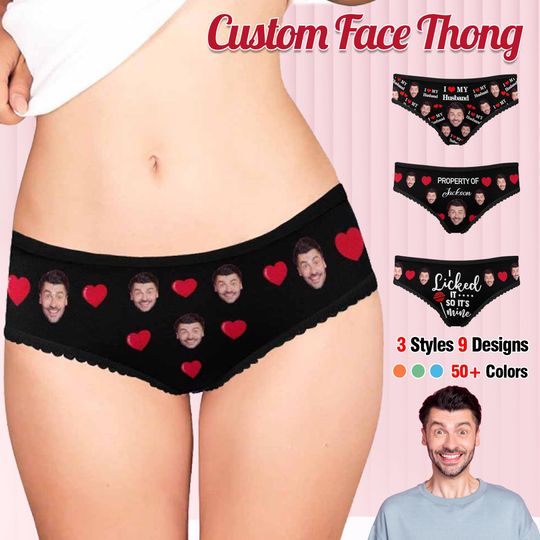 Personalized Face Underwear, Custom Photo Thong, Novelty Gift