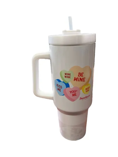 Sweethearts White Conversation Heart  40 oz Stainless Steel Tumbler
