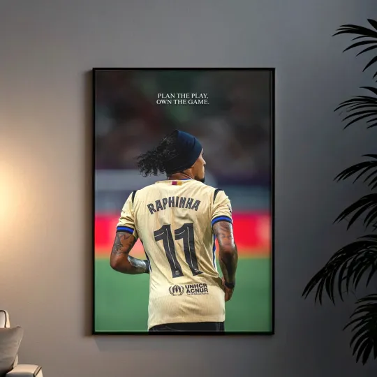 Discover Raphinha Soccer Poster - Finish Vertical Wall Decor for Sports Home & Living
