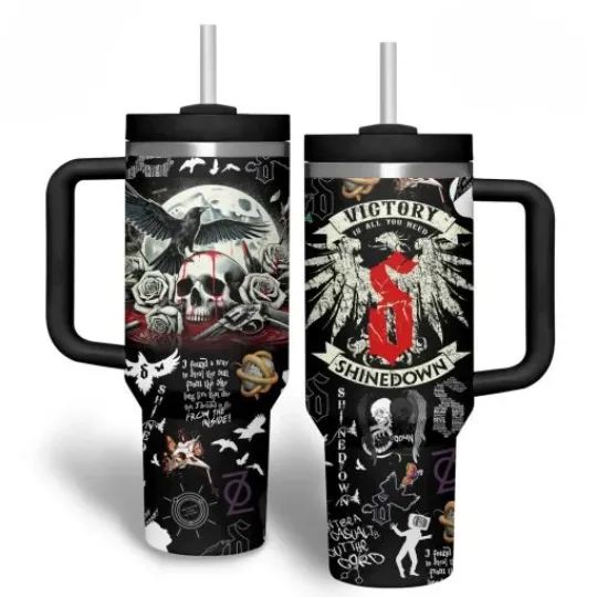 Discover Heavy Rock Lyrics Style 40oz Stainless Steel Tumbler Cup