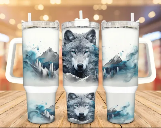 Discover Wolf Stainless Steel Tumbler, 40 Oz, Personalized