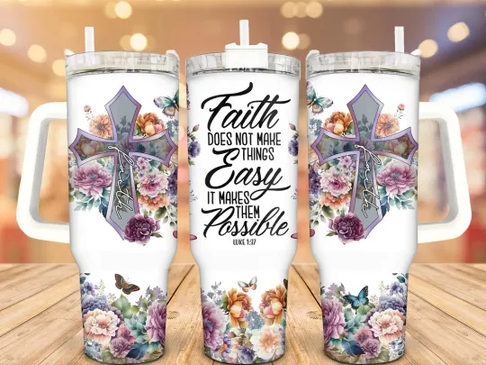 Discover Faith 40 Oz Stainless Steel Tumbler, Christian Gift, Personalized Gift