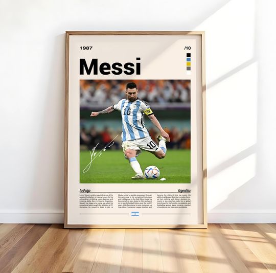 Discover Lionel Messi Wall Art Soccer Poster Premium Matte Vertical Poster