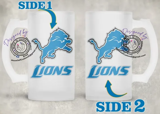 Detroit Football Frosted Beer Mug