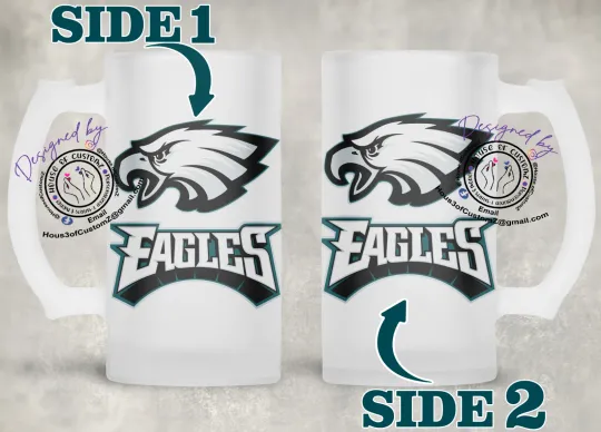Philadelphia Football Frosted Beer Mug 16oz