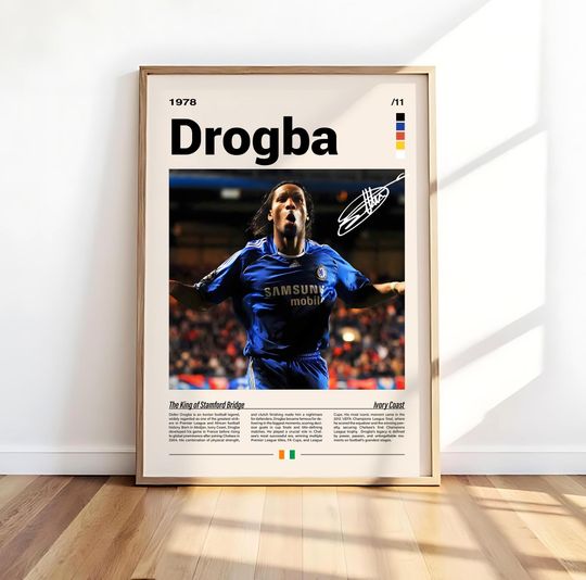 Discover Didier Drogba Chelsea Football Poster - Vertical Matte Wall Art