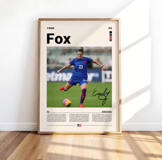 Discover Emily Fox USWNT Soccer Wall Art Poster