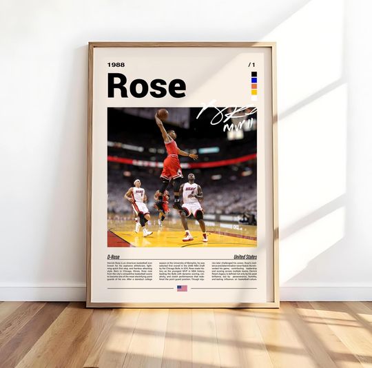 Discover Derrick Rose Poster  Basketball Wall Art Print