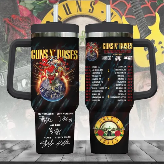 Guns And Roses World Tour 2025 Signatures 40Oz Tumbler
