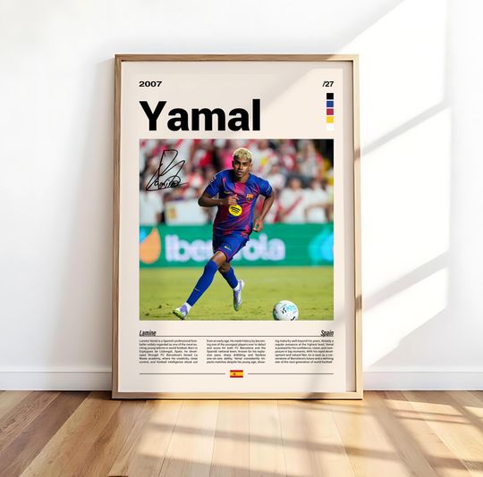 Discover Lamine Yamal Poster  Barcelona Football Wall Art